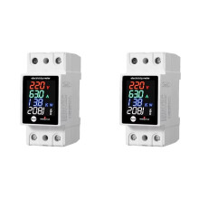 2X ZS-6035VAKW Digital Meter Din Rail Electricity Usage Monitor AC30-400V Voltmeter Ammeter Watt Kwh Frequency