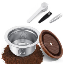 Reusable Coffee Pods Kit, 230ml Stainless Steel Coffee Capsule,for Vertuo Machines, Includes Silicone Lid