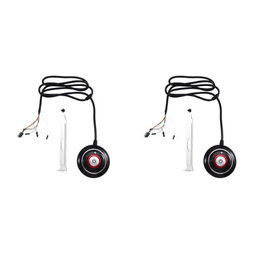 2X Computer Desktop -Knop met Dubbele USB-Poort Desktop Host Externe Startknop Plaktype Schakelaar
