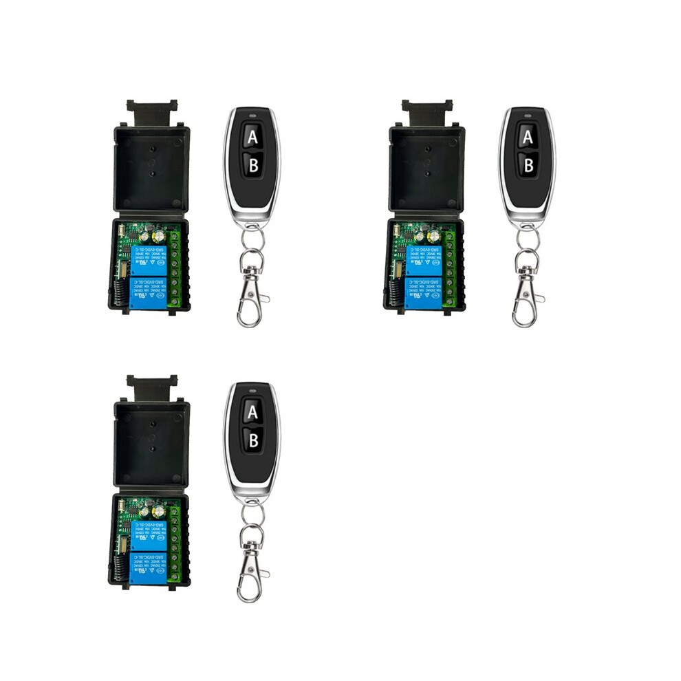 3X 433Mhz Rf Remote Control Dc6v-30V 2Ch Rf Relay Remote Control For Garage Door Motor Control 6031540433083