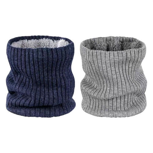 2er Pack Winter-Strickhalswärmer, wärmend & winddicht, 21 cm x 47 cm 1