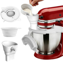 For  4.5-5qt Mixer Flour Funnel  Guard 3 in 1 Stand Mixer Accessories with Foldable Measuring Cup
