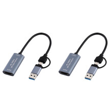 2X USB3.0 Video Capture Card 4K -Compatible to USB Type C Video Game Recorder Card for Gaming Live Streaming