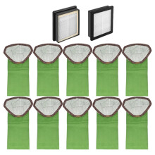 10 Vacuum Bags + 2 Filters for ProTeam Super Pro 10 / GoFit 10 Backpack Vacuum Cleaner Parts