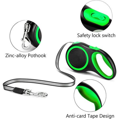 Retractable Dog Lead 8m Green Extendable Pet Leash 1