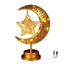 Ramadan-Decoraties voor Thuis, Maan- en Sterrenlampdecoratie, Ramadan-Verlichting op USB of Batterijen voor Feestjes en Huisdecoratie