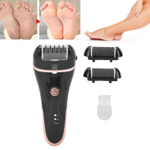 Rechargeable Electric Foot Callus Remover with 1200mAh Battery - Black