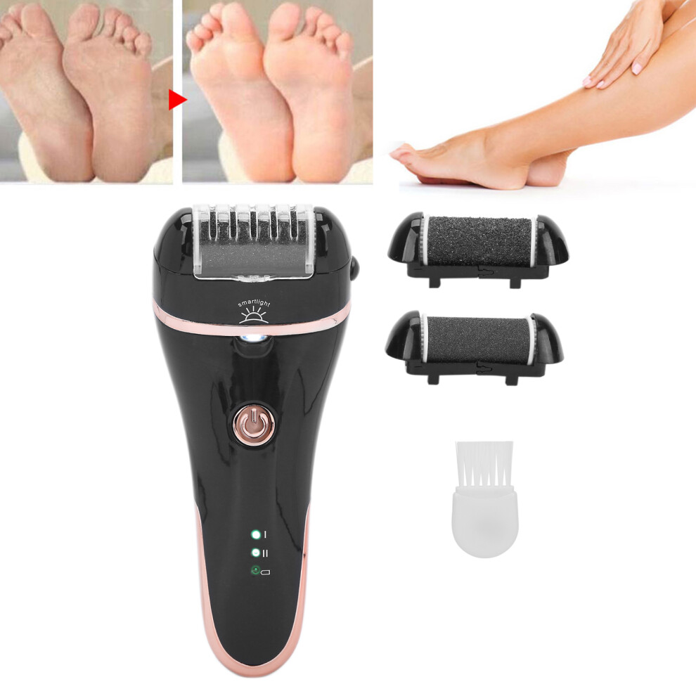 Black Rechargeable Electric Foot Callus Remover With 1200Mah Battery