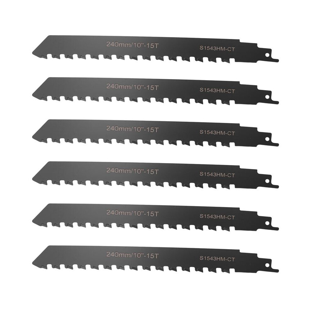 6X Reciprocating Saw Blade Carbide Tungsten Carbide For Cutting Porous Concrete, Fibre Cement, Brick 240Mm/9.45Inch 6031416524532