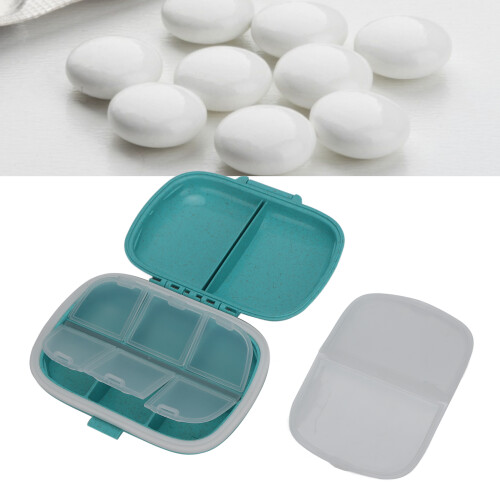 Blue Travel Pill Case 8-Compartment Portable Weekly Organizer 2