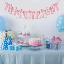 6.7ft Bow Garland Banner Valentine'S Day Decorative 2 Colors Ribbon Garlands Ornaments for Birthday Party Wedding Engagement Anniversary
