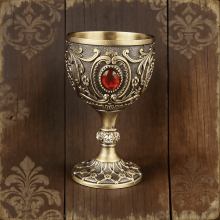 Taça de vinho vintage medieval de 30ml para festas, feita à mão, com gravação em metal, para decoração de mesa.