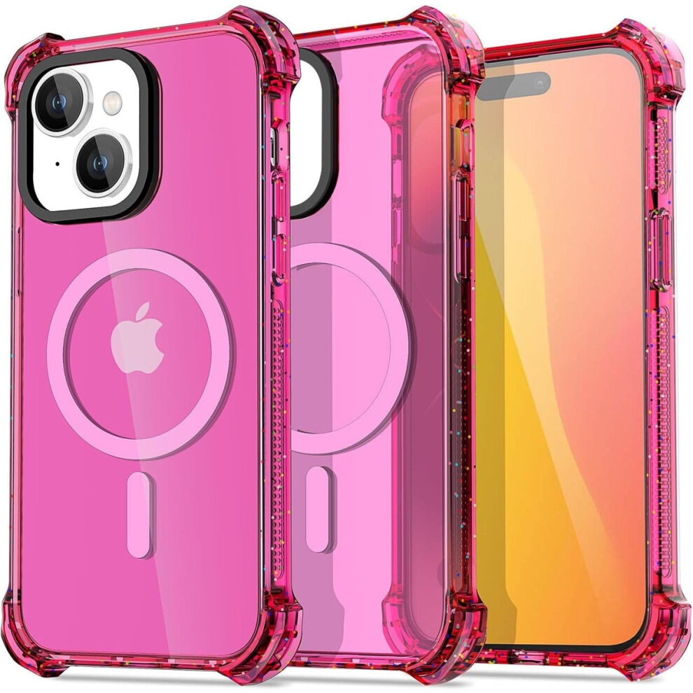 Heavy Duty Slim Magnetic Bumper Case For Iphone 16 Â Shockproof Translucent Case, Compatible With Iphone 16 Pink 9448483583206