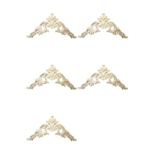 5pcs 15 X 15cm Rubber Wood Carved Corner Onlay Applique Exquisite Unpainted