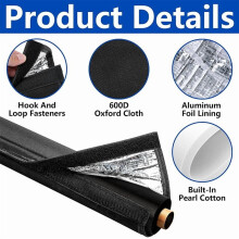 Conjunto de 3 capas isolantes para tubos de cobre, 72 x 10,2 polegadas, 3 camadas, impermeáveis, em tecido Oxford 600D, com espuma perolada espessa.