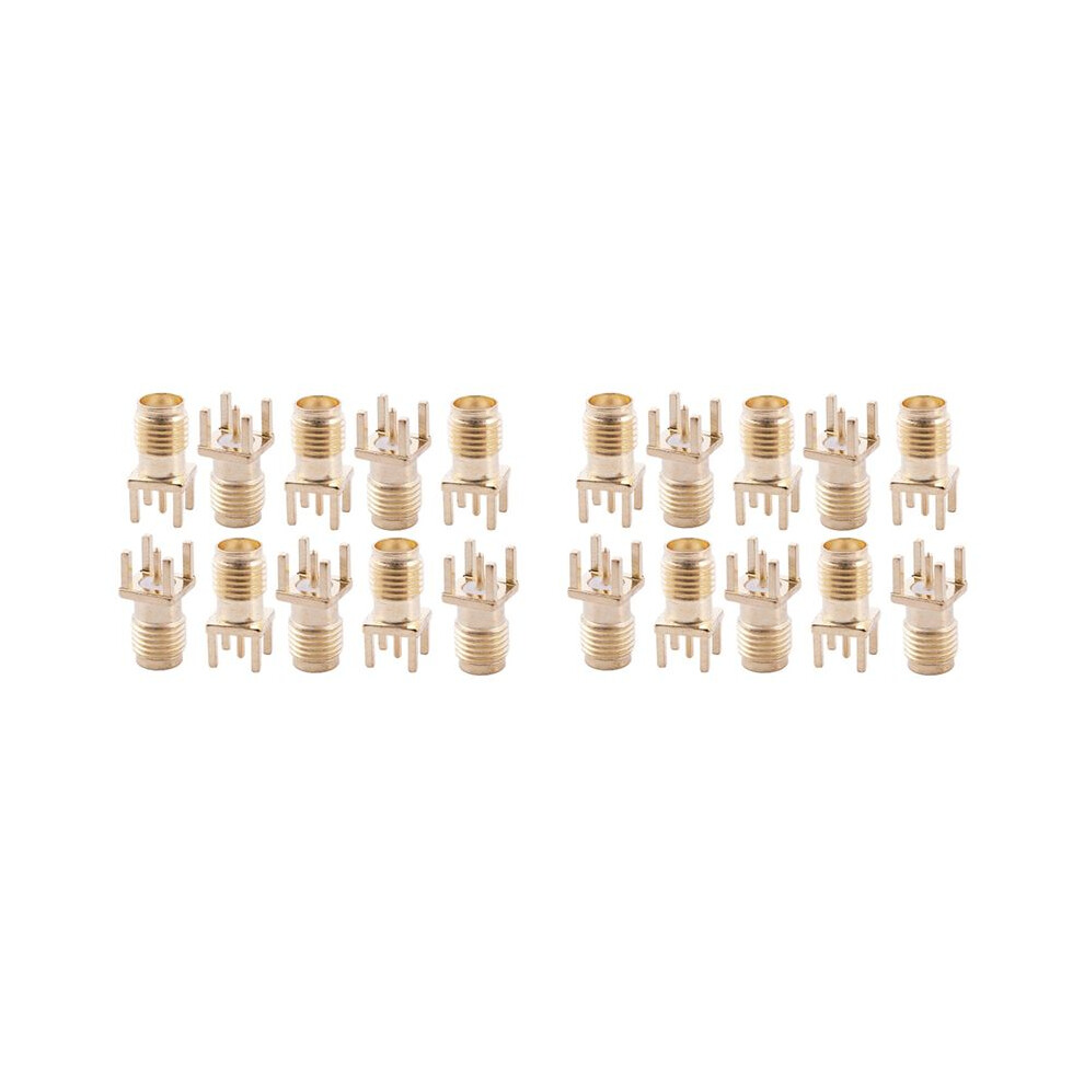 20X Sma Female Jack Solder Pcb Mount Straight Rf Connector Gold 6032760165686