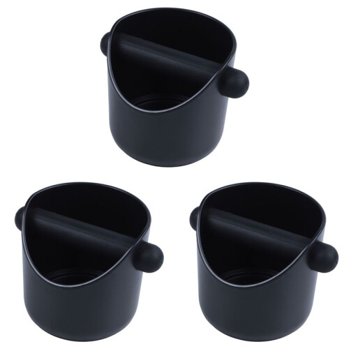 3X Coffee Grind Knock Box and Espresso Dump Bin (Black)