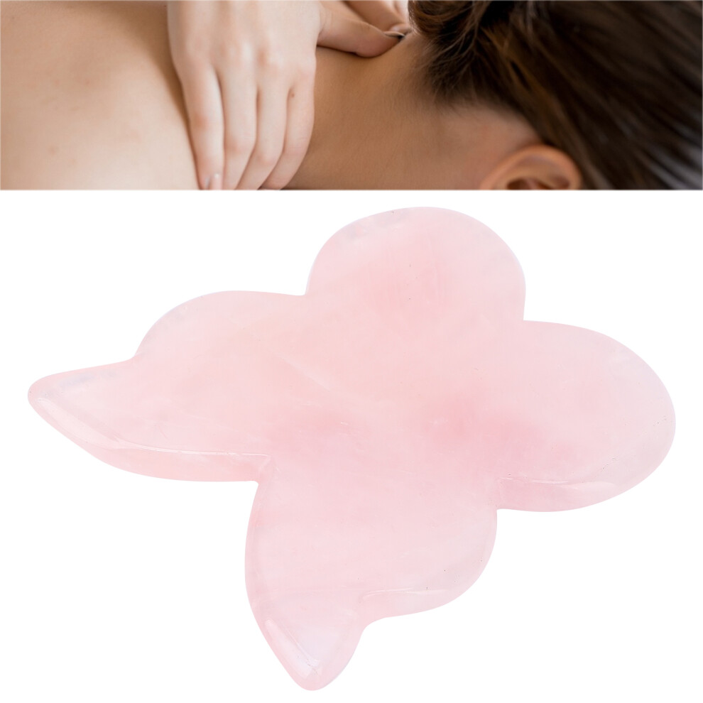 Pink Rose Quartz Guasha Board Butterfly Shaping Massage Tool