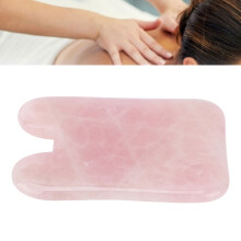 Rose Quartz Face Massage Gua Sha Tool - Portable Pink Facial Scraping Board