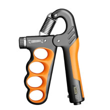 Entrenador de Agarre Manual Ajustable con ContramuñEca, Antebrazo, Ejercitador de Mano para Desarrollo Muscular, Naranja
