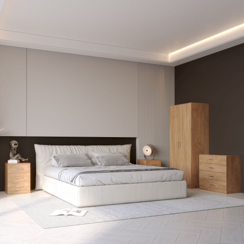 Seconique Dakota 2 Door Wardrobe Bedroom Set - Oak Effect 2