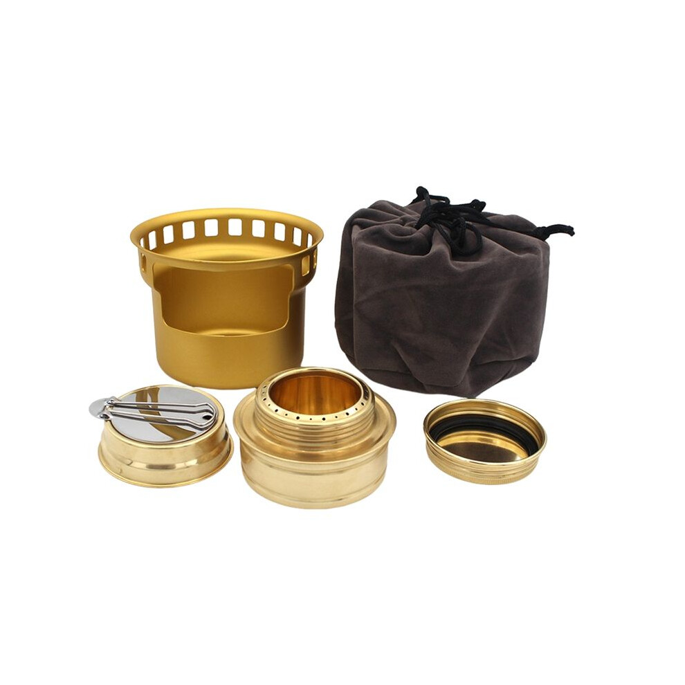 Aluminum Camping Alcohol Stoves Portable Picnic Bbq Furnace Windproof Alcohol Stoves Outdoor Cooking Stoves, Gold 6031061439052