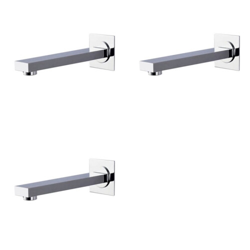 3X Messing Wandmontage Badkamer Bad Uitloop Vierkante Bad Uitloop Kraan Uitloop