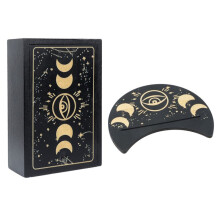 ÉTui à Cartes de Tarot en Bois et Support de Support, BoîTe à Cartes de Tarot, BoîTe à Souvenirs pour Bibelots, PréSentoir pour SorcièRe, A