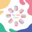 24PCS Pink Fake Nails, Colorful Edge, Durable Design 2