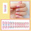 24PCS Pink Fake Nails, Colorful Edge, Durable Design 3