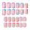 24PCS Pink Fake Nails, Colorful Edge, Durable Design 10