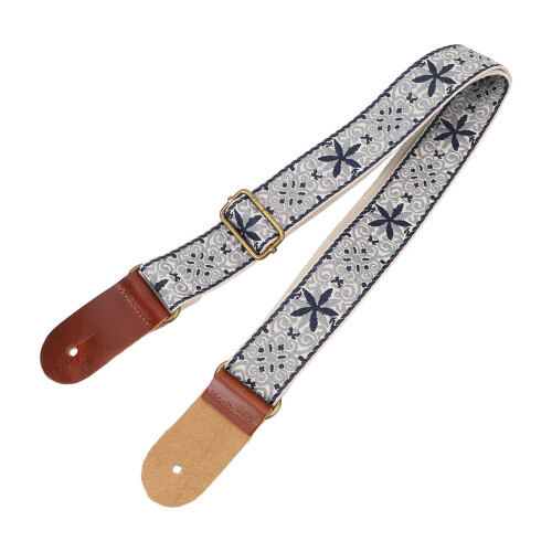 Retro Style Ukulele Strap Adjustable Breathable Nylon Leather Metal Buckle 1