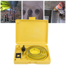 8-Piece Yellow High Carbon Steel Hole Saw Drill Bits Set 64mm–127mm