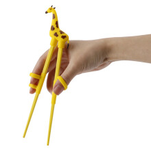 (Giraffe) Chopsticks Silicone Practice For Kids With Cartoon Cows Giraffes Rabbits Motifs