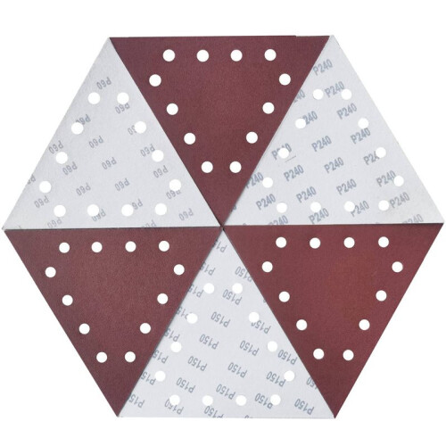 60 Peças de 11-1/4 Polegadas de Lixa de Gancho e Laço Triangular para Lixadeira de Drywall - 10 Peças Cada 60 80 100 120 150 240 Lixa 1