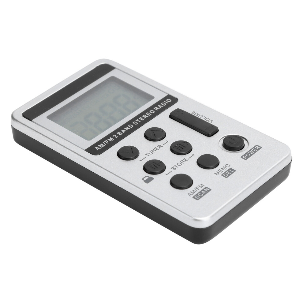 Qqt103 Portable Mini Fm/Am Stereo Radio With Lcd Display, 103G Silver 9391391527285