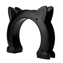 Cat Head Shaped Plastic Cat Door, Black, 22.5x26.5x5.5cm