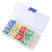 500Pcs LED Diodes Kit 3mm Assorted Colors, F3 Model, Electronic Indicator