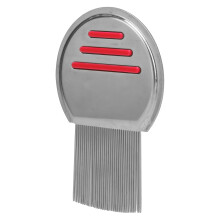 Bright Red Stainless Steel Pet Comb 9.5x6.6cm Hair & Flea Remover