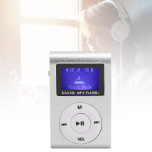 Portable Mini MP3 Player with LCD Screen, Supports 32GB Storage, Silver