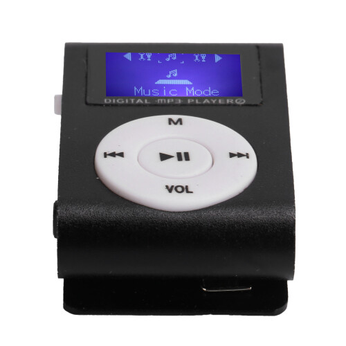 Portable Mini MP3 Player with LCD Screen, 32GB Support, Black