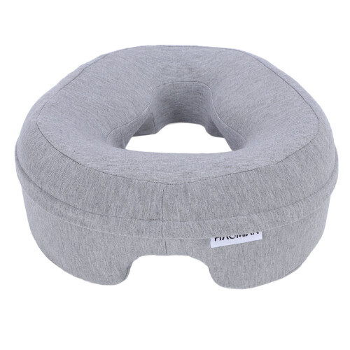Ergonomic Memory Foam Face Down Pillow, Light Gray, 30cm x 13cm 1