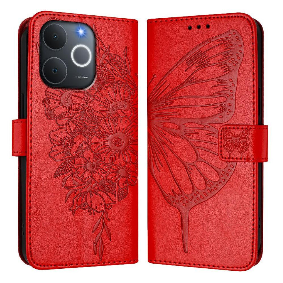 () Case For Realme Note 70T Embossing Butterfly Premium Leather Flip Cover Magnetic 764563200245