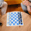Portable Plastic Chess Set with Foldable PU Leather Board, Blue & White, 50cm 5