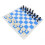 Portable Plastic Chess Set with Foldable PU Leather Board, Blue & White, 50cm 6