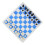 Portable Plastic Chess Set with Foldable PU Leather Board, Blue & White, 50cm 10