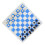 Portable Plastic Chess Set with Foldable PU Leather Board, Blue & White, 50cm 12