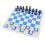 Portable Plastic Chess Set with Foldable PU Leather Board, Blue & White, 50cm 13