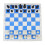Portable Plastic Chess Set with Foldable PU Leather Board, Blue & White, 50cm 14
