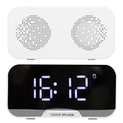 D-88 Bluetooth Clock Speaker 3.7V 1400mAh White Multifunctional Portable 2